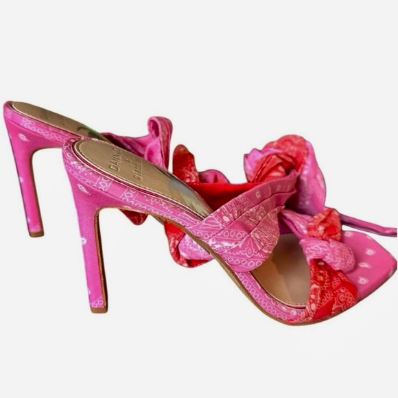 New Gianni Bini
x DANNIJO Misch Bandana Colorblock Print Ankle Wrap Bow Sandals - Picture 14 of 16